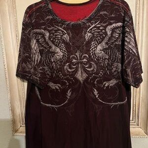 Men's Affliction T-Shirt with Eagle Design